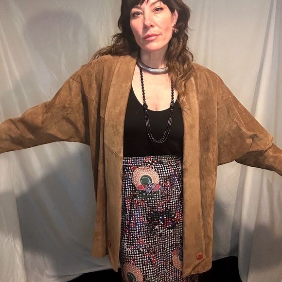 Vintage Suede Oversized Joanie Char 1980’s Jacket - Picture 2 of 16